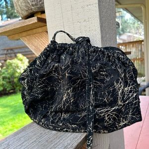 Desmo crossbody made in Italy black with gold  10” by 8”